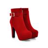 Sizes 34-39 Party Booties Woman Fashion High Heels Velvet Cotton Women's Shoes Sexy Side Zipper Platform Belt Buckle Ankle Boots
