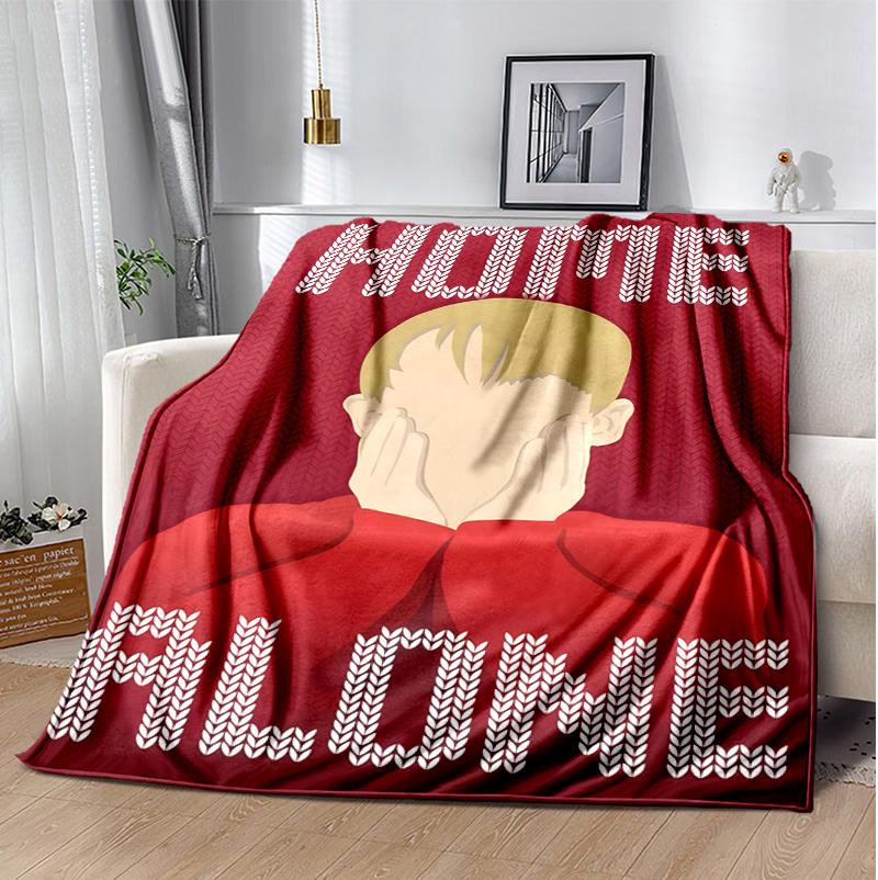 Home Alone Flannel Blanket Soft Warm All-Season Throw, Design for Camping, Car Travel, Hiking Sofa, Bed, Office Perfect Gift for Parties
