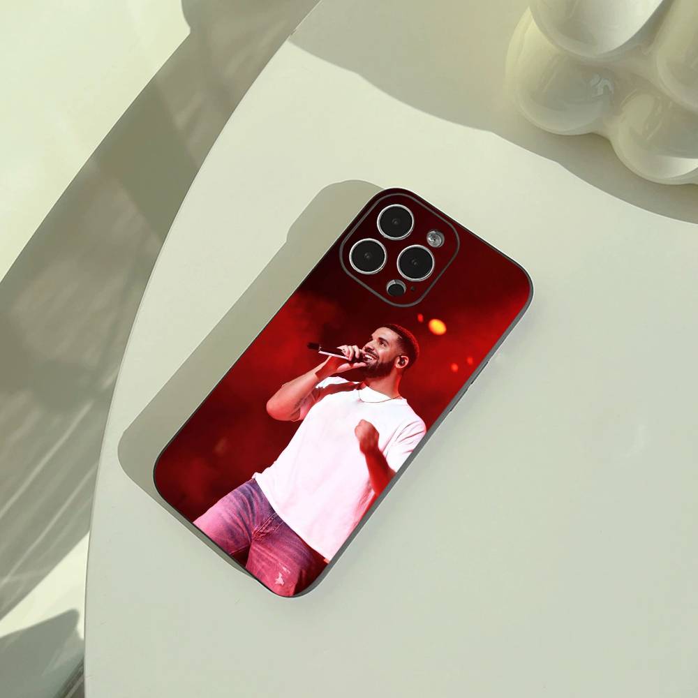 rapper-Drake Phone Case For iPhone 17,16,15,14,13,12,11 Pro Max,16/15/14Plus,XS Soft Black Cover