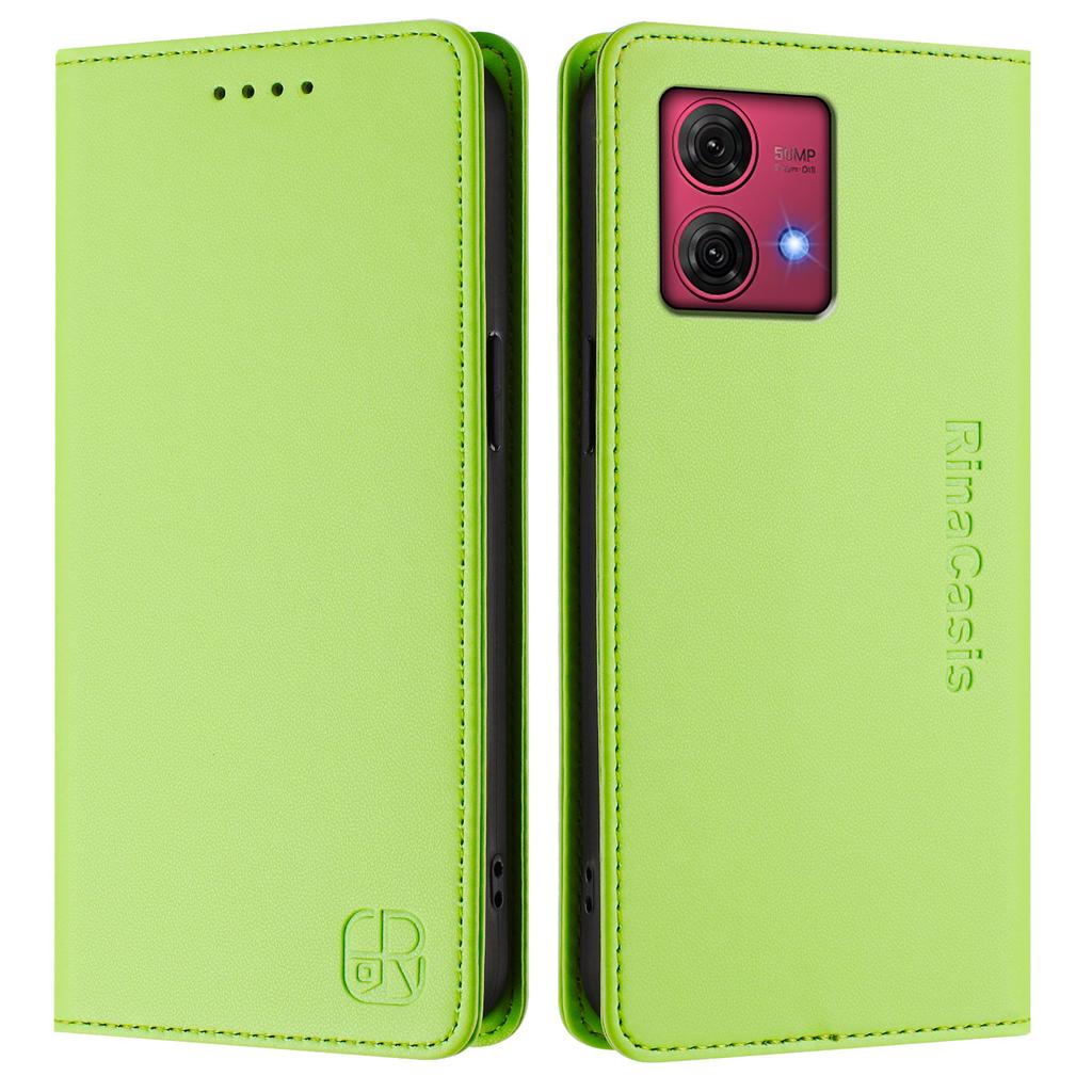 For Motorola Moto G84 5G Leather Case RINACASIS RC01 Phone Cover with RFID Blocking Wallet Stand