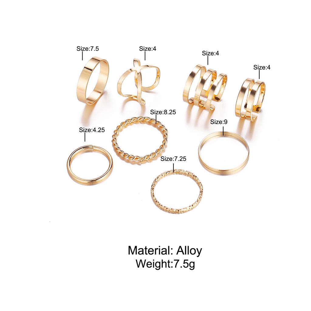The Tide Cool Ring Set Female Korean Ring Ring Net Red Jewelry Not Fade Color Ring Cold Wind Hip Hop Index Finger Ring
