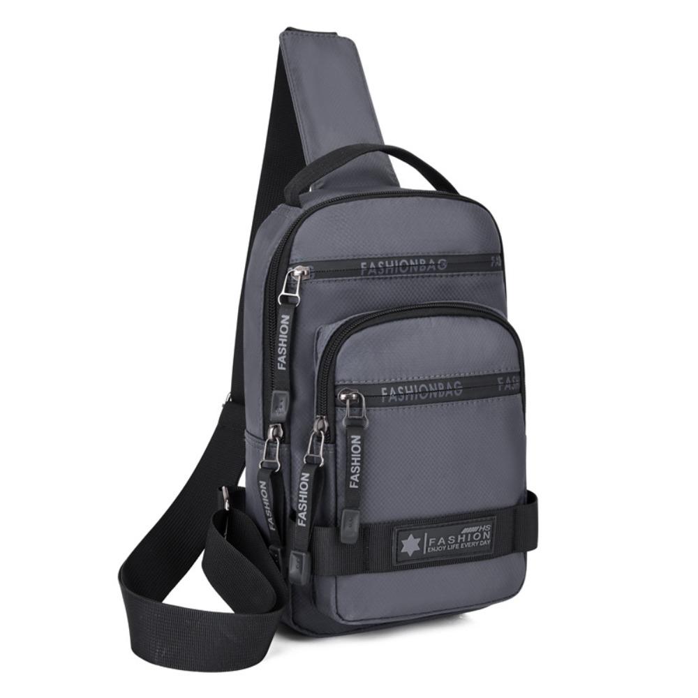 

Multi Pockets Men Chest Bag Shoulder Bag Crossbody Bag All-Match Sports Message Bag Outdoor сірий