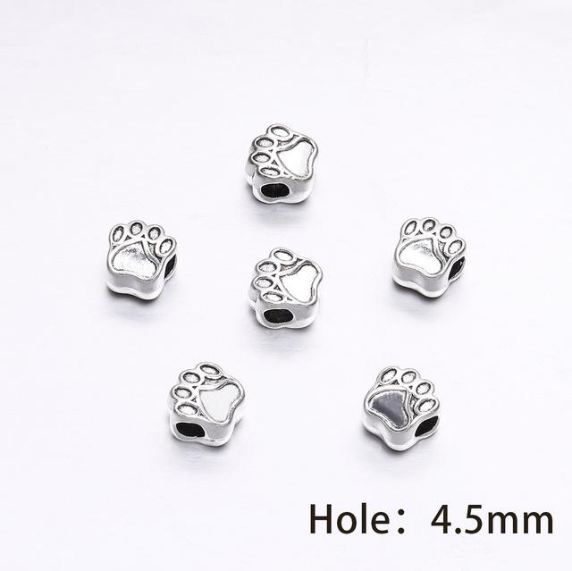 10 Pcs/lot Animal Dog Paw Prints Bear Paw Charms Beads Fit Bracelets & Bangle Diy Large Beads for Jewelry Making
