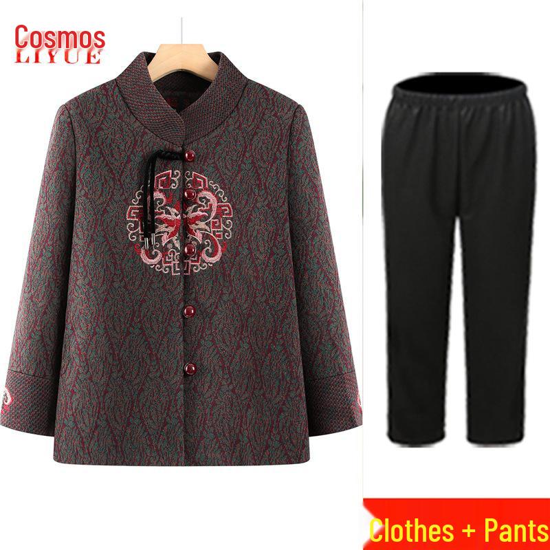 Podzimní vlněný kabát pro ženy středního a staršího věku