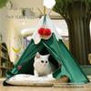 Warm Winter Holiday Cat & Dog Bed: Luxury Semi-Enclosed Thickened Sleeping House