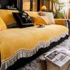 Special non-slip leather seat cushion for special-shaped sofa cushion Chenier straight row sofa 2025 three-seat one-lady cover