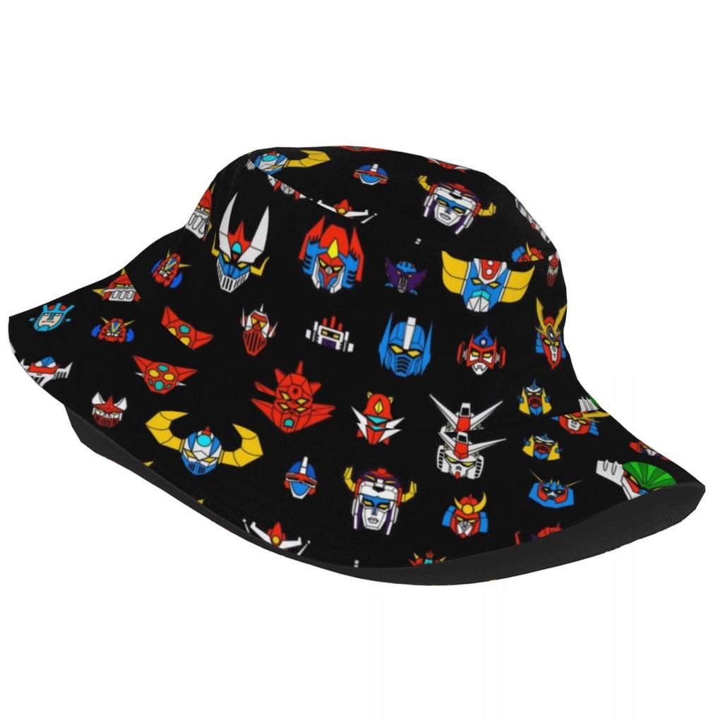 Benutzerdefinierte Ufo Roboter Logo Eimer Hüte Frauen Unisex Mode Sommer Strand Sonne Goldorak Grendizer Mazinger Z Fisherman Cap