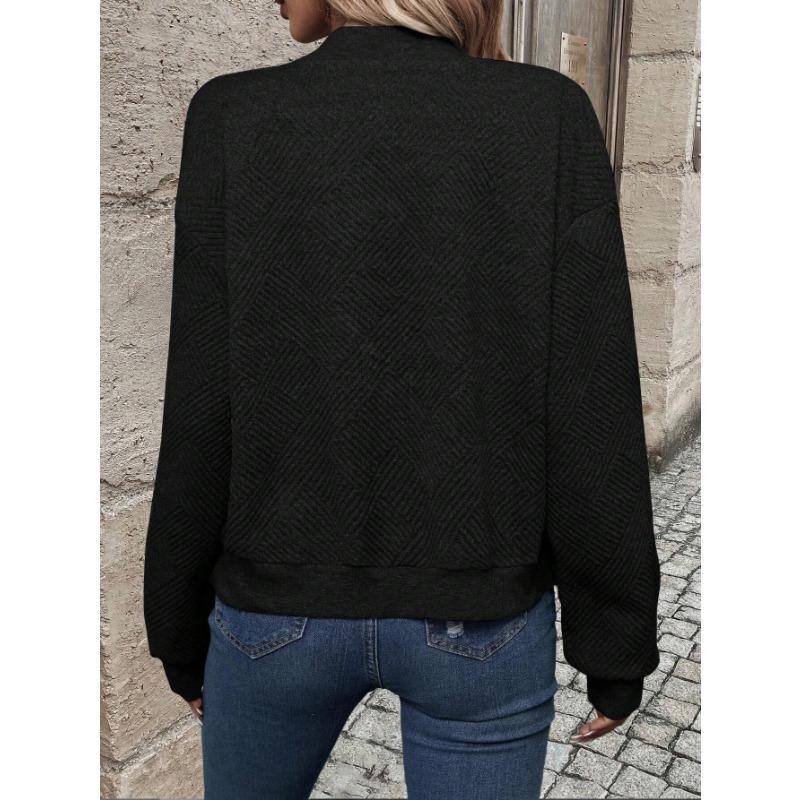 Damen S Einfarbig Reißverschluss Baseballkragen Jacke Lässiger Mantel