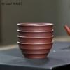 2 Pcs/set Yixing Handmade Raw Ore Purple Clay Teacup Boutique Tea Bowl Master Cup Chinese Authentic Tea Set Accessories 40ml
