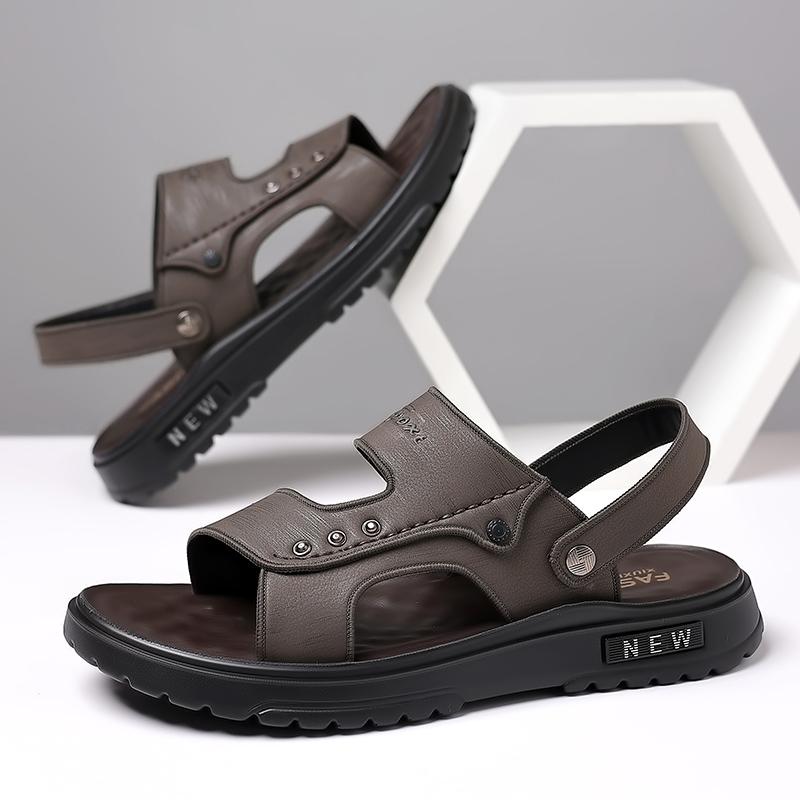 Fashion Summer New Men Sandals Men Flat Heel Lightweight Comfortable Beach Shoes Men Elegant Business Travel Sandals Sizes 37-47