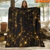 1pc 1pcs Golden Starlight Sparkle Blanket Suitable for All Seasons, Soft Flannel Throw Bedspread with Golden Print, Machine Washable Cozy Bedding Gift