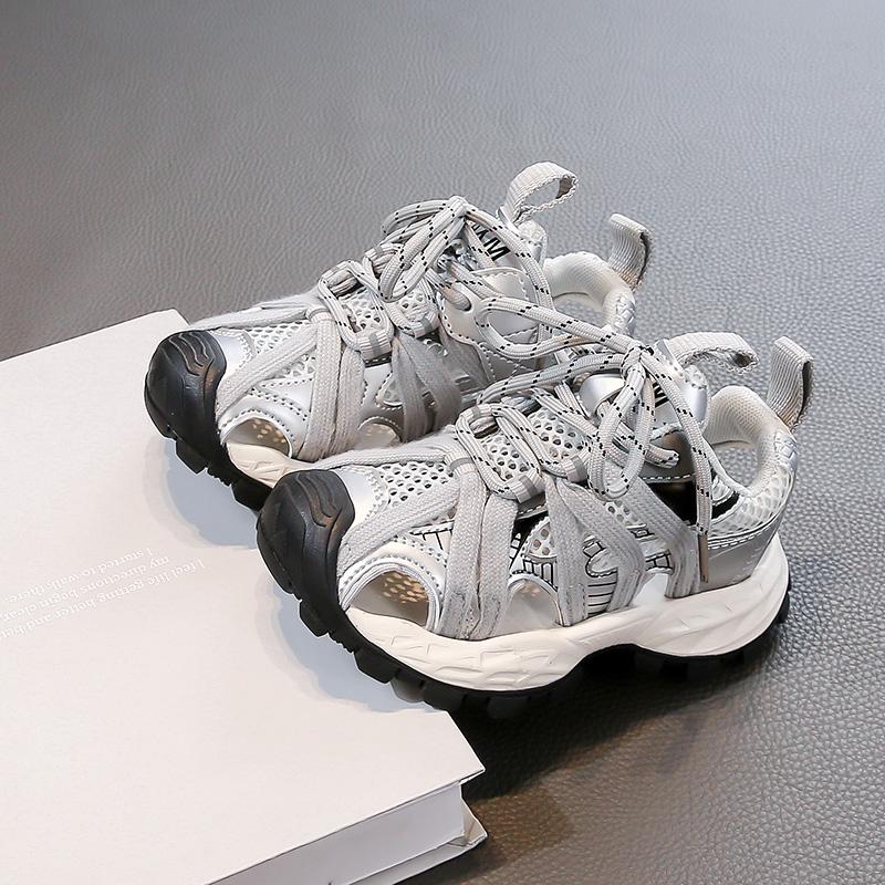 Kids Sports Sandals Soft Sole Comfortable Boys Girls Running Shoes Mesh Breathable 2025 Summer New Children Sandals Non-slip