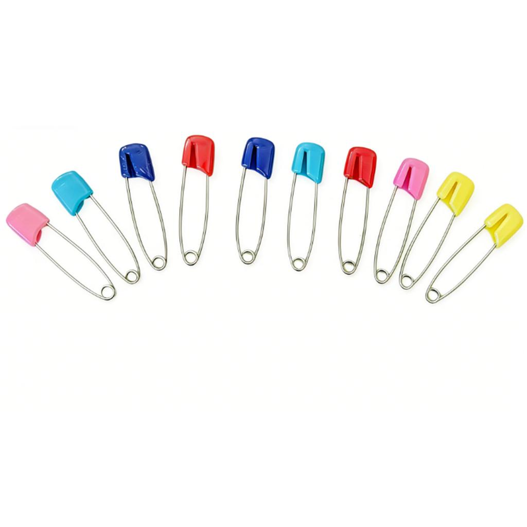 50 Pcs Diaper Pins Stainless Steel Plastic Head Baby Safety Pins Versatile Use for Crafts Laundry Jewelry Making Large