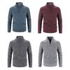 Herren Pullover Mantel Halbreißverschluss Strick Elastisch Lange Ärmel Stehkragen Oberbekleidung Reine Farbe Englischer Stil Alltagskleidung Schule Mittellanger Pullover