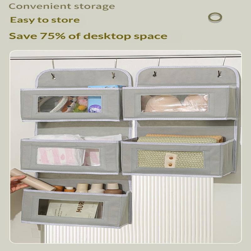 Over The Door Hanging Organizer with Clear Windows Multi Large Capacity Pockets Durable for Bedroom Bathroom Closet Use