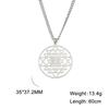 Titanium Steel Hollow Cut Ring Overlapping Triangle Pendant Necklace