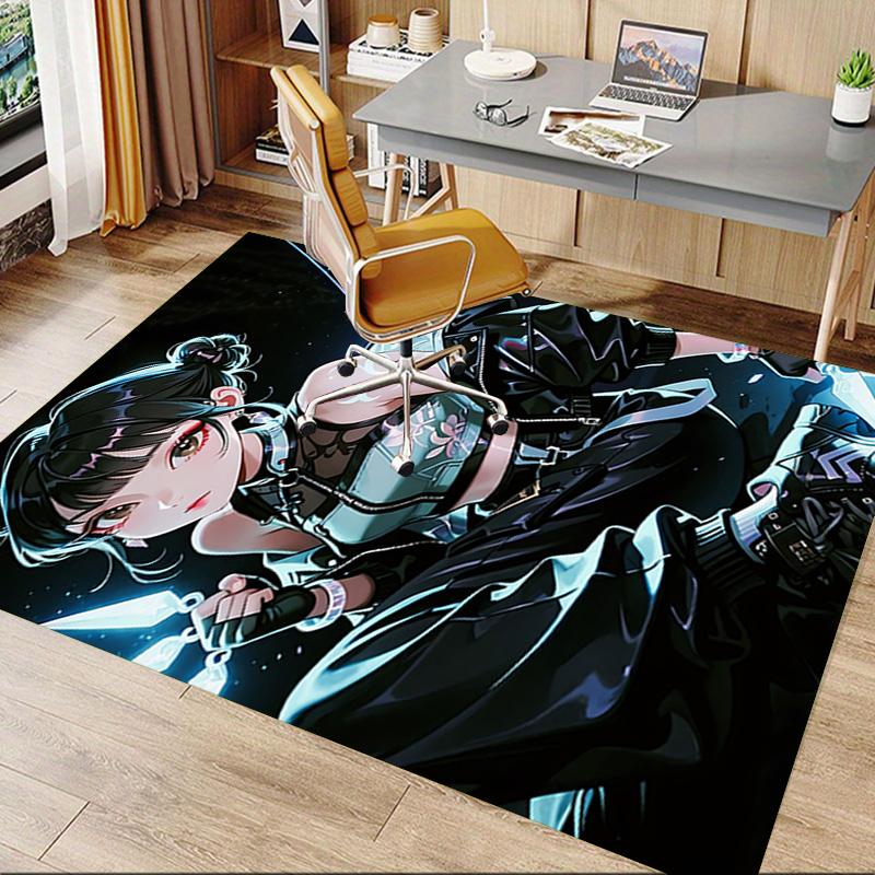 Warrior Girl Carpet For Playroom Bedroom Living Room Sofa Home Decorkids Game Area Rug Nonslip Floor Mat