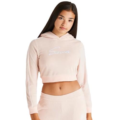 SikSilk Girls Signature Towelling Crop Hoodie