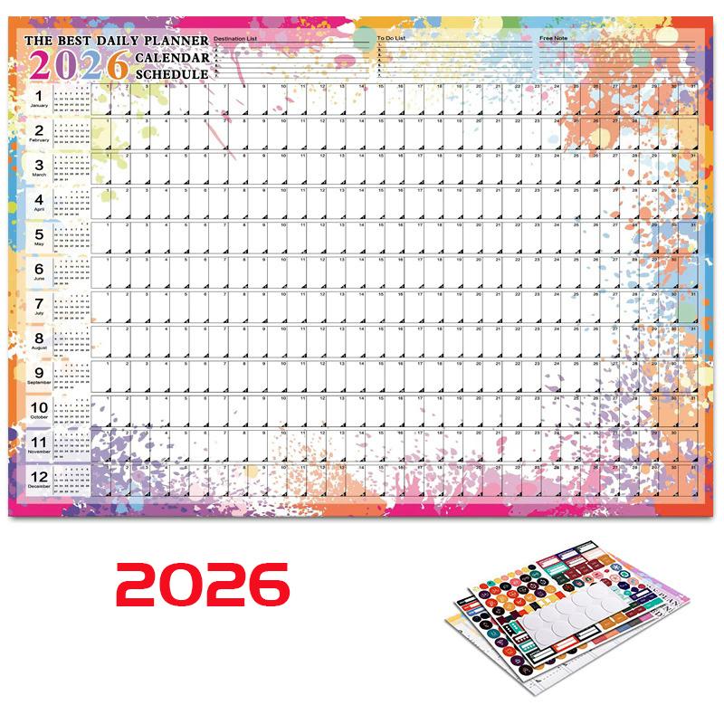 2026 Calendar Planner Sheet Hanging Wall Calendar Yearly Daily Schedule To Do List Annual Planner Agenda Organizer Office