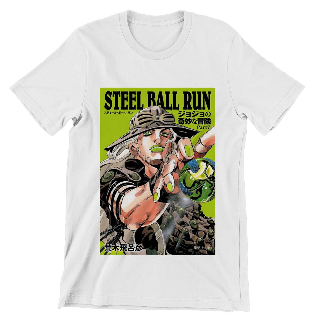 

Anime Jojo 7 Steel Ball Run Gyro Zeppeli Graphic 100Cotton Unisex Shirt 2026 Summer New Unisex Fashion Y2k Short Sleeve Tshirt 4XL