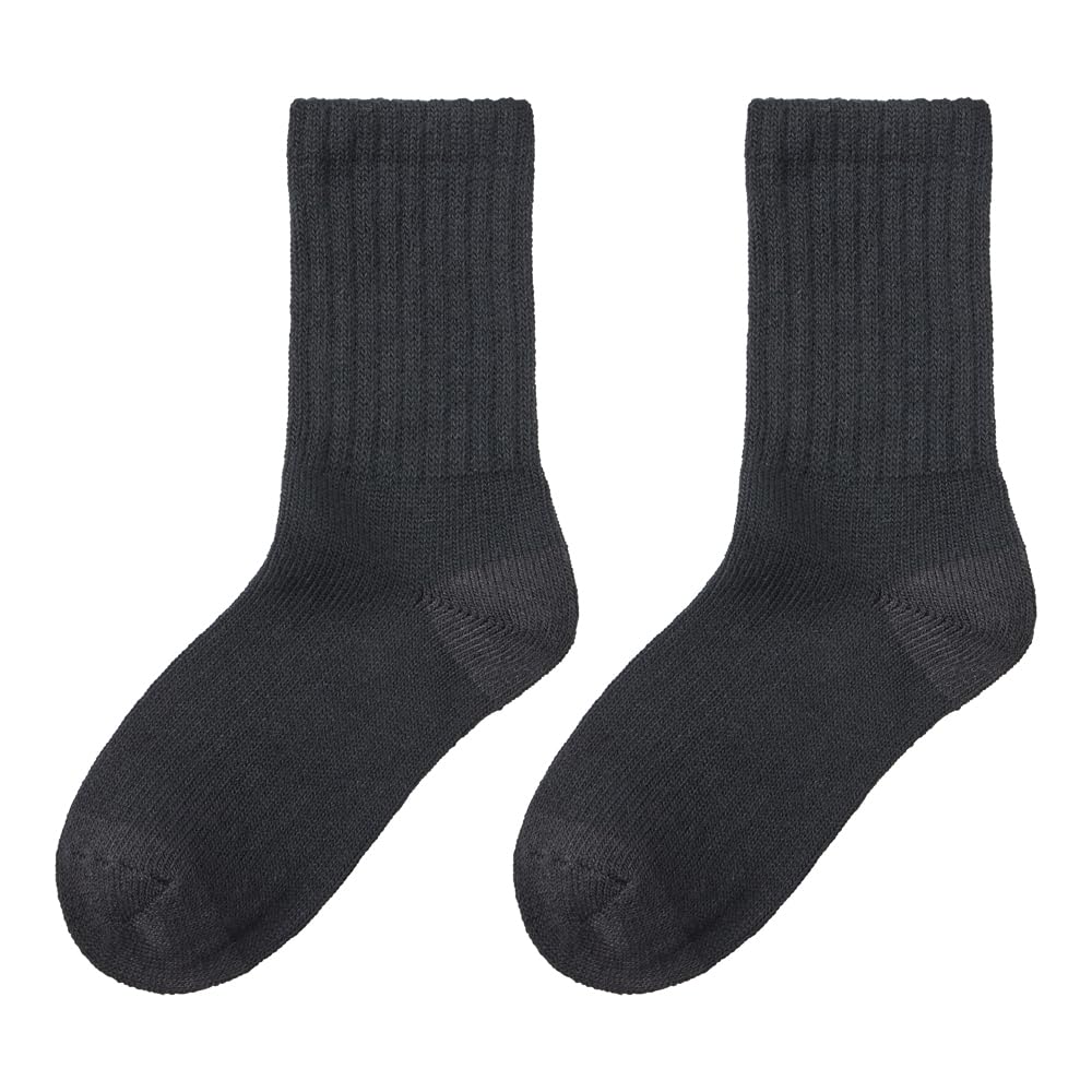 Gunze AGW502 Fire Acedron Warm Cold Weather Black Women's Socks, Moisture-Wicking, Heat-Retaining, Mid-Length, Protection,