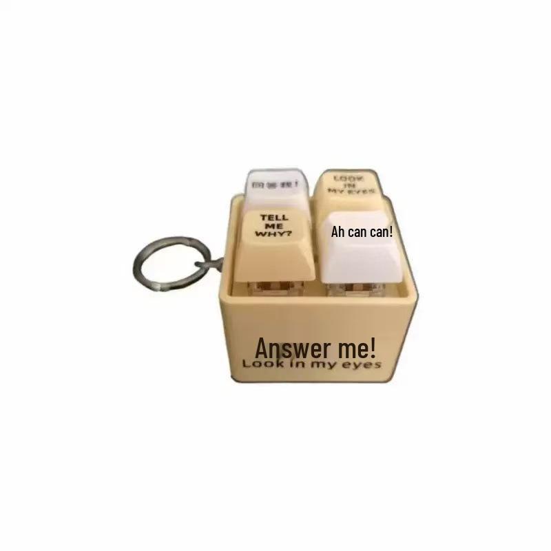 Answer Me Light-Up Sound Keychain: Funny, Creative Prank Button Toy