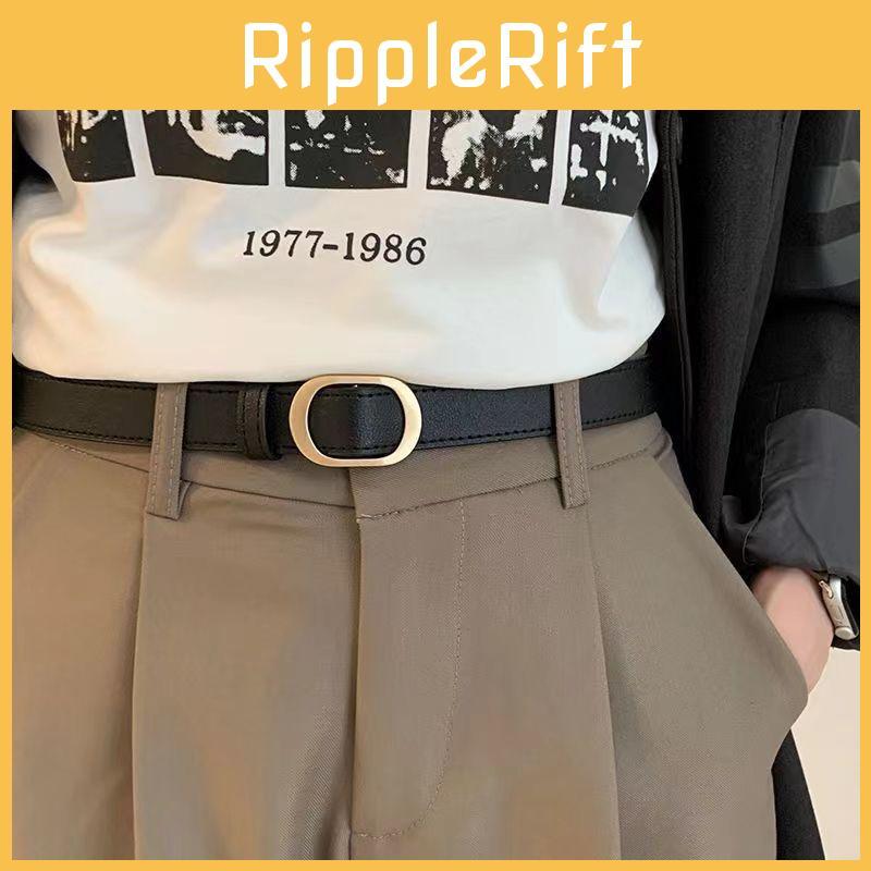 Vintage Korean Metal Ins Belt For Jeans With No Holes Elegant Black And Brown Design