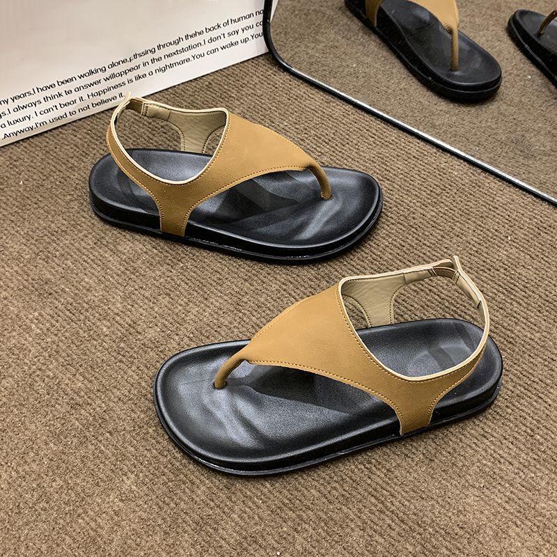 Fashion versatile herringbone sandals student soft-soled sandals women's summer pinch feet flat-soled sandals women's summer