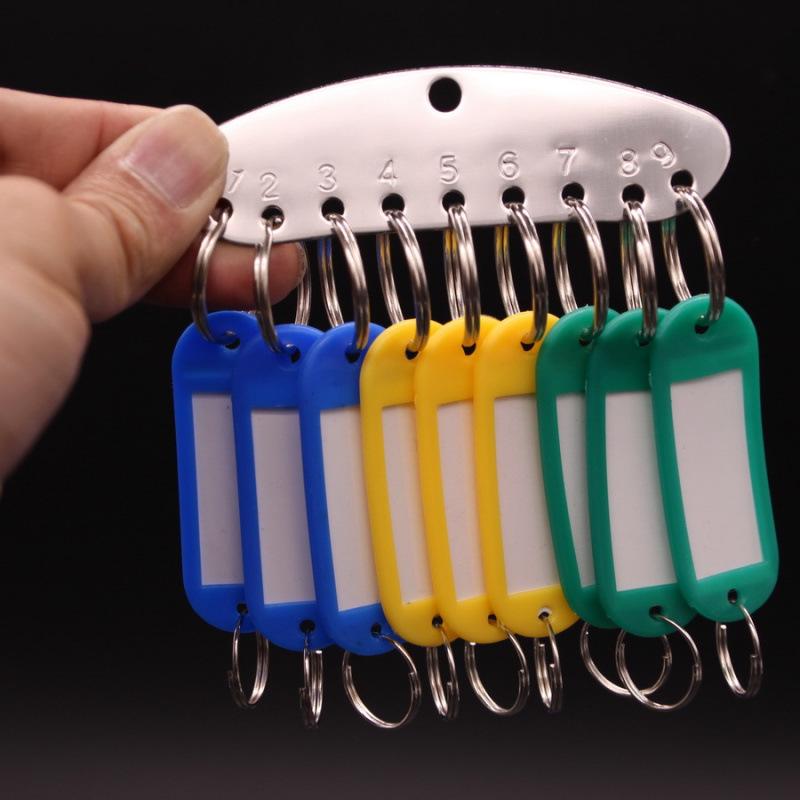 

Enhanced Stainless Steel Key Organizer with Writable Board, Key Tags, and Iron Ring Keychains for Efficient Management