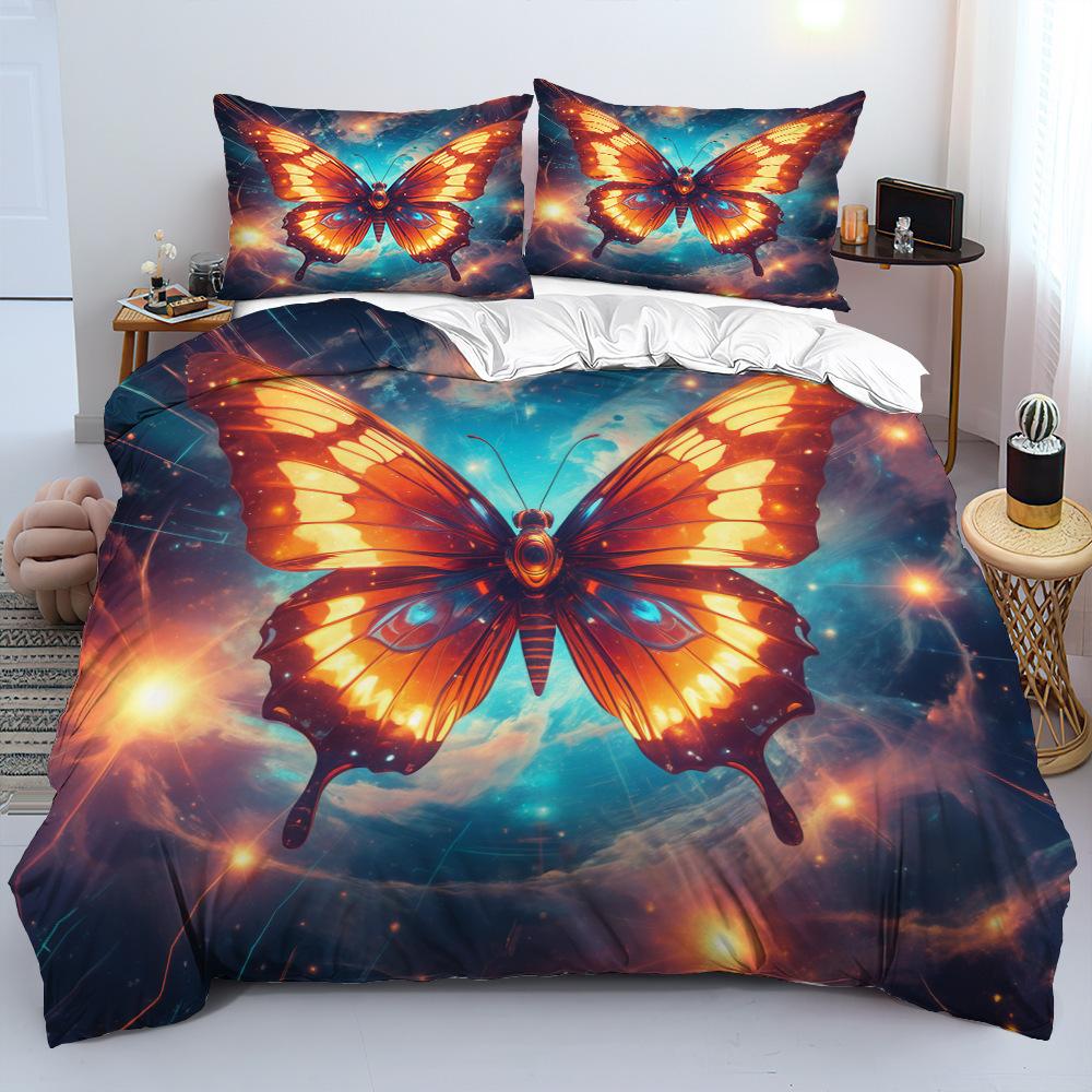 Duvet cover set Butterfly series 3D digital printing single double quilt set three-piece set