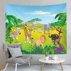 Cartoon Baby Animals Tapestry Cute Tiger Tapestry Creative Theme for Children Wall Hanging Living Room Bedroom Dorm Tapestries