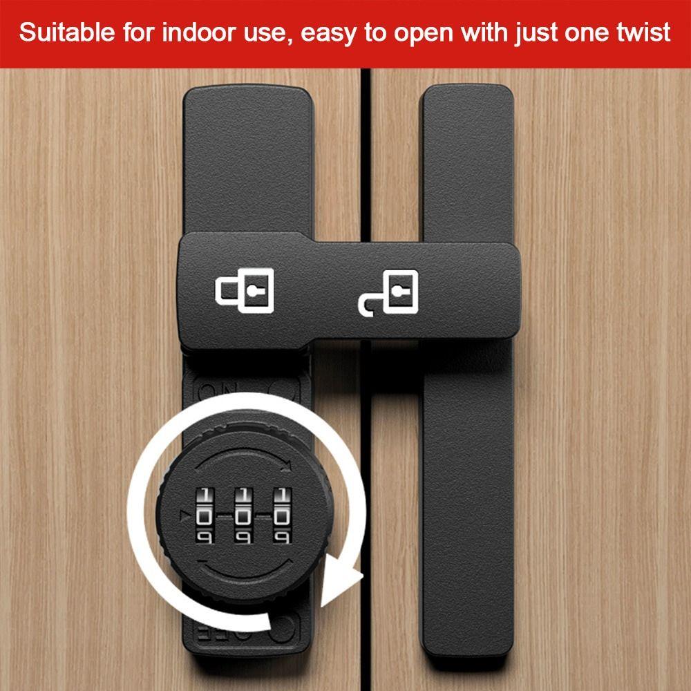 Zinc Alloy Security Door Buckle 3 Digit Password Door Window Latch Sliding Door Hasps Lock