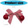 Pack of 2 Checked Bows Cherry Hair Clip with Metal Teeh Grip NonSlip Lovely Barrettes for Girls Women Everyday Wear