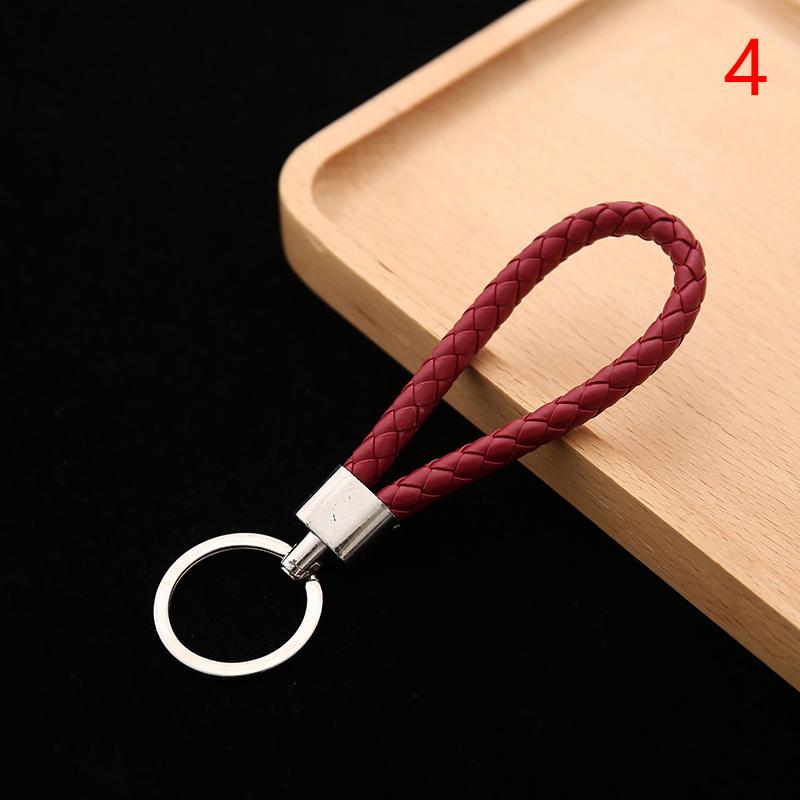 5Pcs/Pack Braided Leather Keychain Colorful Portable Keyring Organizer Leather Lanyard For Car Key Mobile Phone Strap Accessory