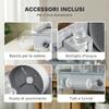 2-Tier, 3-Door Hamster Cage with Wheel and Tubes, Steel, PS and PP, 44.5x28x44 cm, Grey and White