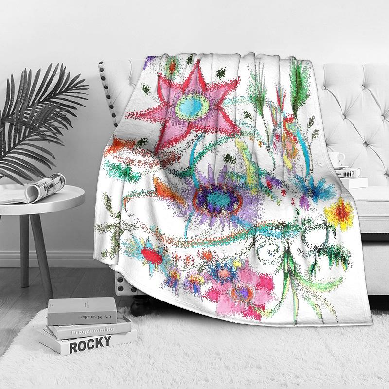 Aquarell-Blumenmuster-Decke Kinder Teenager Mädchen Jungen Bettwäsche Überwurf Sofabezug Dekorative Steppdecke Geschenk