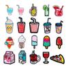 Computer Embroidery Summer Afternoon Tea Beach Cold Drink Cartoon Cloth Sticker Clothes Patch Clothing Accessories Embroidery Sticker