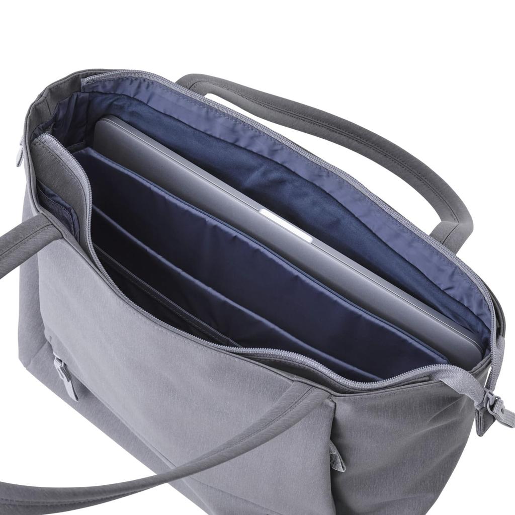 ELECOM off toco Tote Bag, Large, Shoulder Bag, Water-Repellent, Antibacterial, Gray, BM-OFTBL01GY
