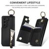 PU Leather Ring Zipper Wallet with Card Holder Phone Case for Samsung Galaxy Z Fold 6 5 4 3 Fold6 Fold5 Fold4 5G Kickstand Cover