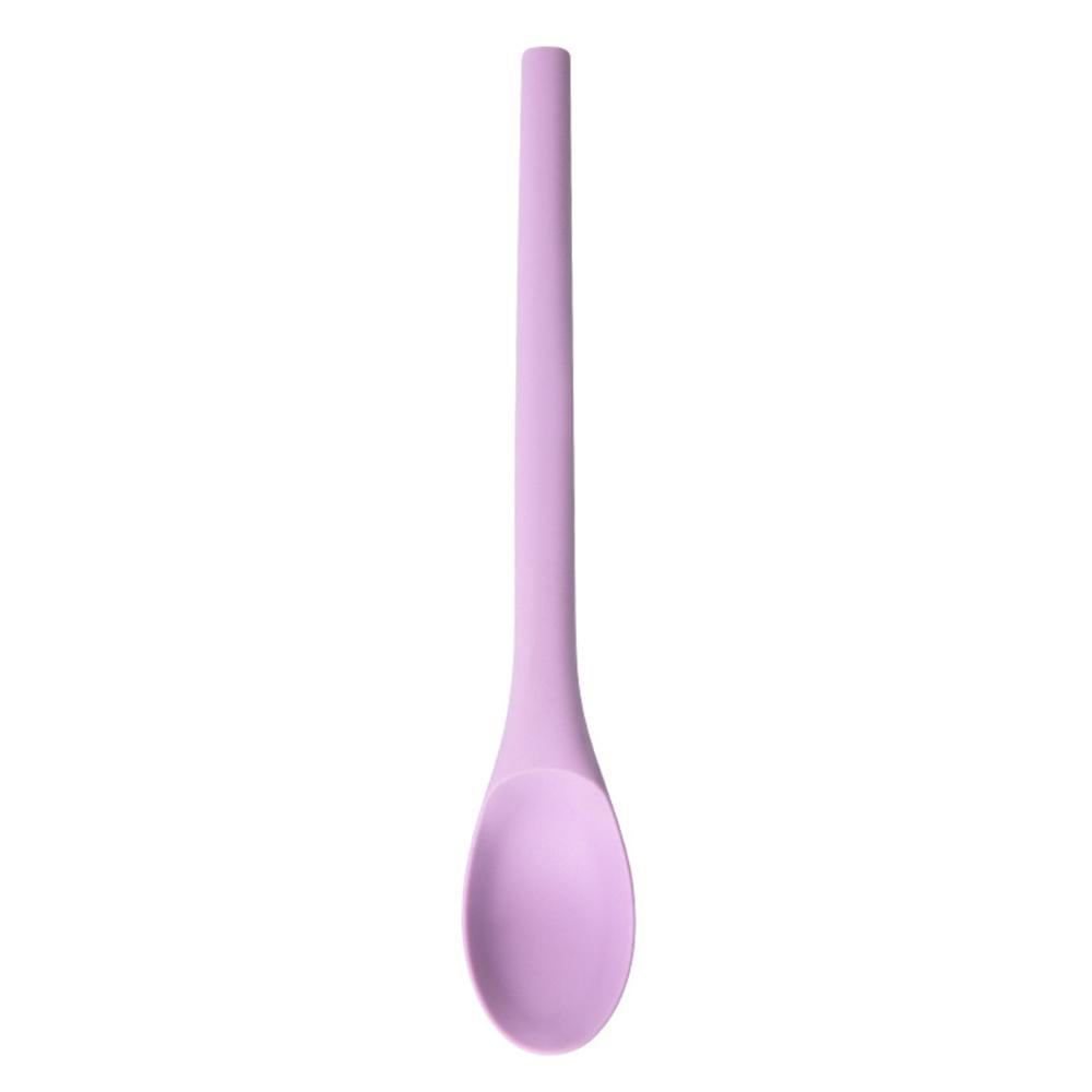 Silicone Spoon Small Spoon with Long Handle Heat Resistant Easy To Clean Non-stick Rice Spoons Tableware Utensil Kitchen Tool