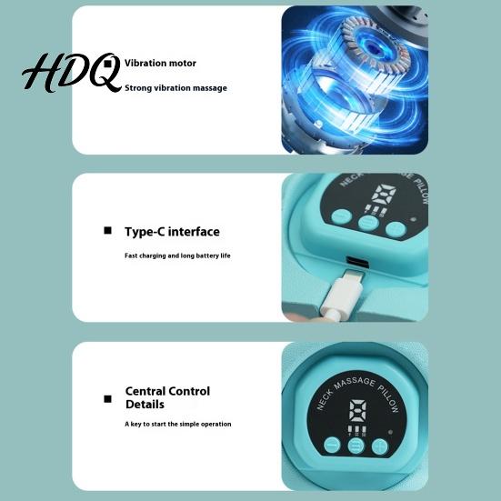 Men Women Neck Massager Multi-purpose Relief Relaxer Adjustable Temperature Shoulder Pain Pillow Deep Ergonomic Portable Heated Vibration
