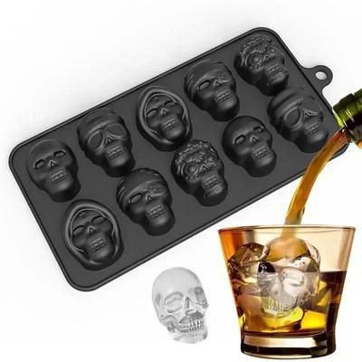 10 Grids Schädel Eiswürfel Form Silikon Eiswürfel Tray Cube Maker DIY Whisky Cocktail Ice Ball Mold Schokolade Gebäck Form