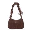 Korean Style Ruched High Aesthetic Armpit Bag for Women, Retro Single Shoulder Handbag, Personalized Handheld Purse