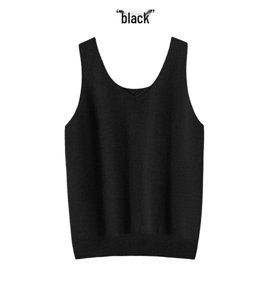 Women's 100% Pure Cashmere Knit Vest - Sleeveless Warm Waistcoat for Autumn/Winter