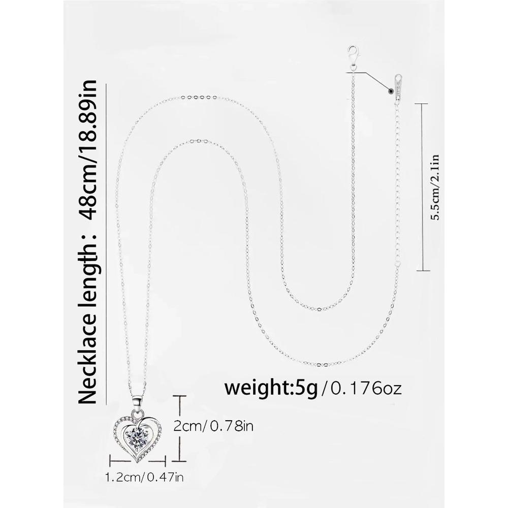 Heart of the Ocean Heart-shaped Diamond Necklace, Love Necklace, Valentine's Day Gift, Mother's Day Accessory