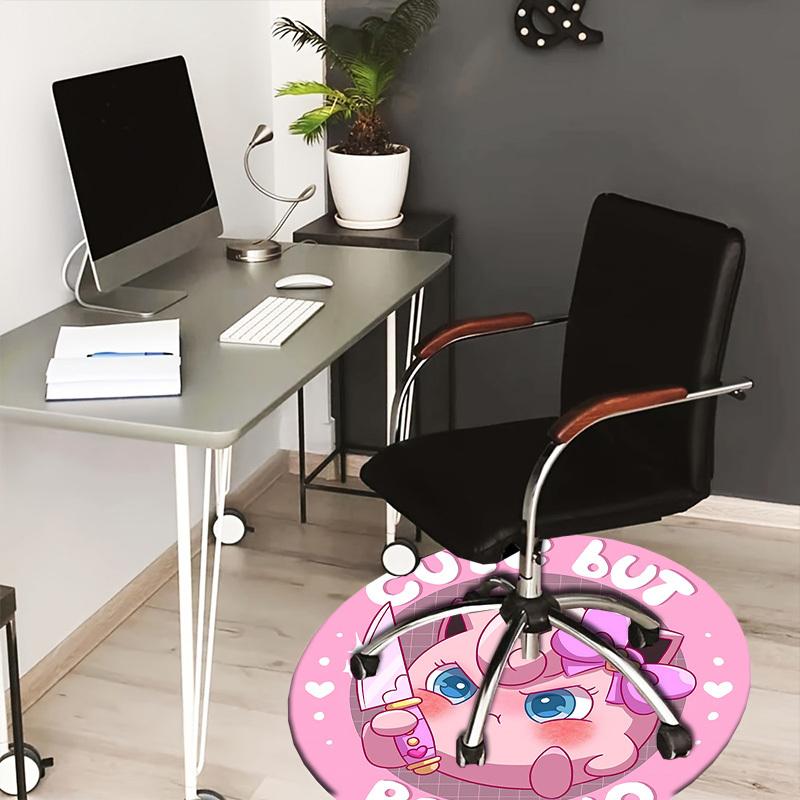 

1pc CuteButPsycho Round carpet, Made of Polyester,Perfect for Decorating Office Chairs, Living Rooms,Vibrant Decorative Rug 80cm