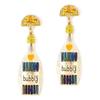 Personalized Alloy Inlaid with Colored Diamonds, Champagne Bottle, Creative Dripping Oil, Love Letter Earrings, Women