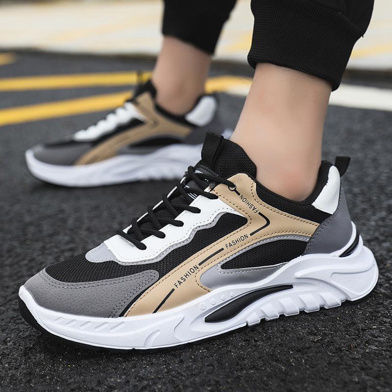 Men's Shoes Breathable Lace-up Running Shoes Men's Casual Shoes Fashion Versatile Daily Sports Shoes Trendy Travel Shoes