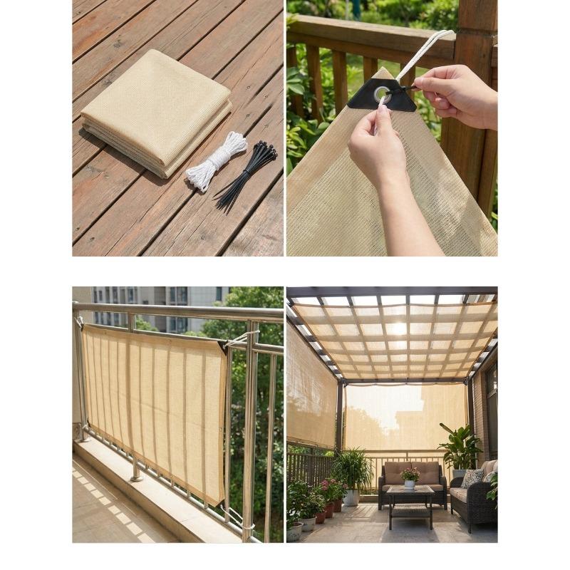 1pcs Encrypt Thicken Balcony Privacy Fence Net Courtyard Sun Protection Net Used for Outdoor Terrace Carport Party Canopy Multi Functional Mesh Fabric