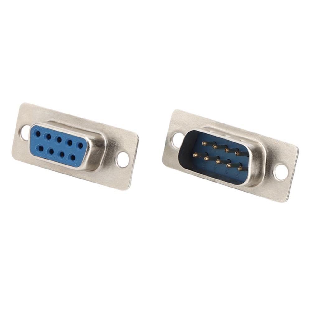 40 PCS DB9 Male and Female RS232 Connector 9-Pin Blue D-Sub Adapter Solder Type Monitor Plug Socket Mechanical Equipment